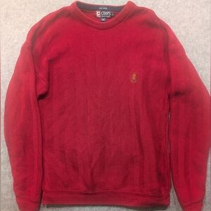 Vintage Chaps Ralph Lauren Pull Over Crew Neck Sweater Embroidered Red XL Men